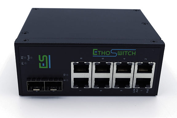 Rugged, Industrial 8 Port 1G + 2 100/1000M SFP Ethernet Switch