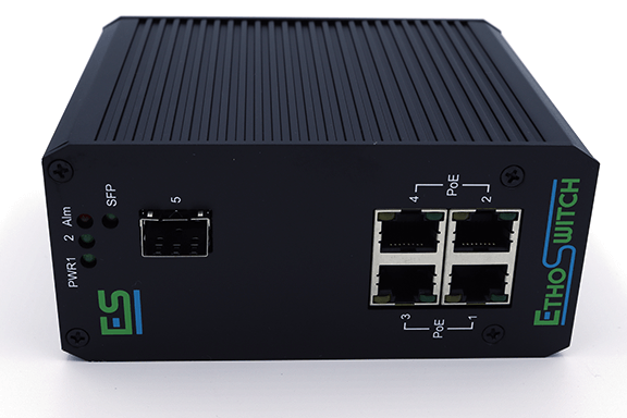 Rugged, Industrial 4 Port 1G + 1 100/1000M SFP POE+ Ethernet Switch