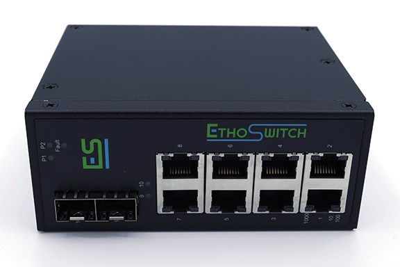 Rugged, Industrial 8 Port 1G + 2 100/1000M SFP Ethernet Switch